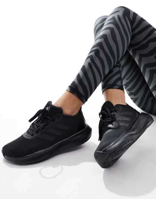 Adidas all black store womens trainers