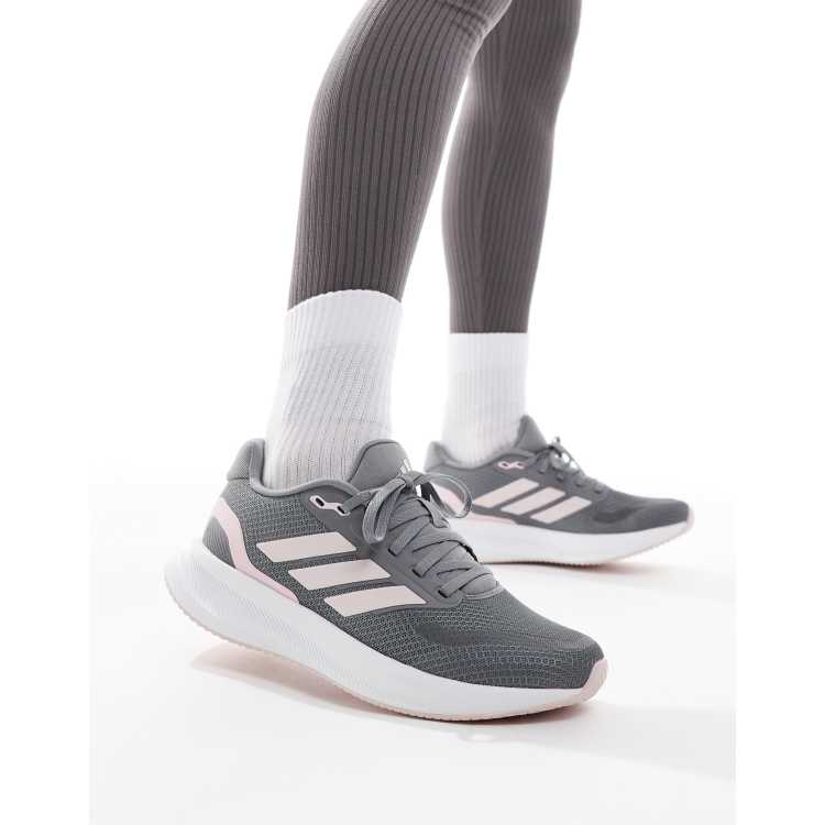 adidas Running RunFalcon trainers in grey and pink ASOS
