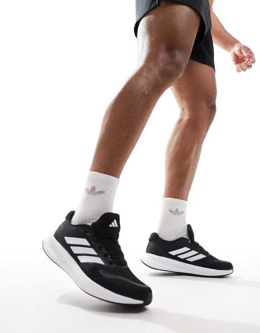 adidas Running Runfalcon trainers in black and white ASOS