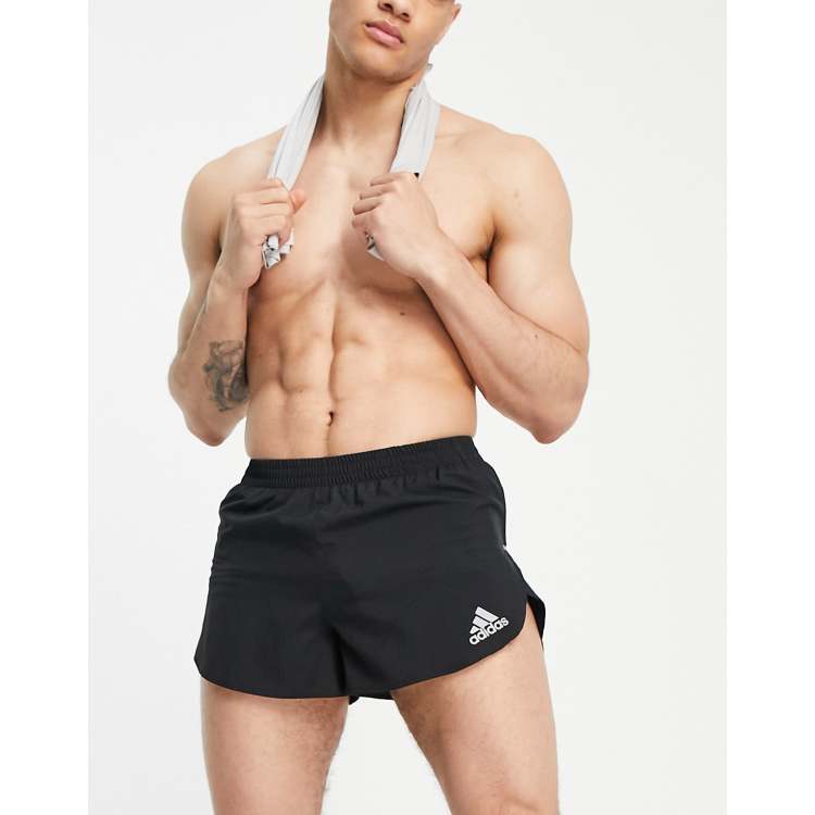 adidas Running shorts with split in black