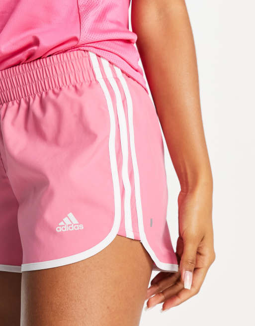 Adidas women's shop running shorts pink