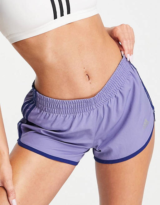 adidas Running shorts with three stripes in purple