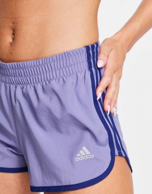 adidas Running shorts with three stripes in purple, 4 of 4