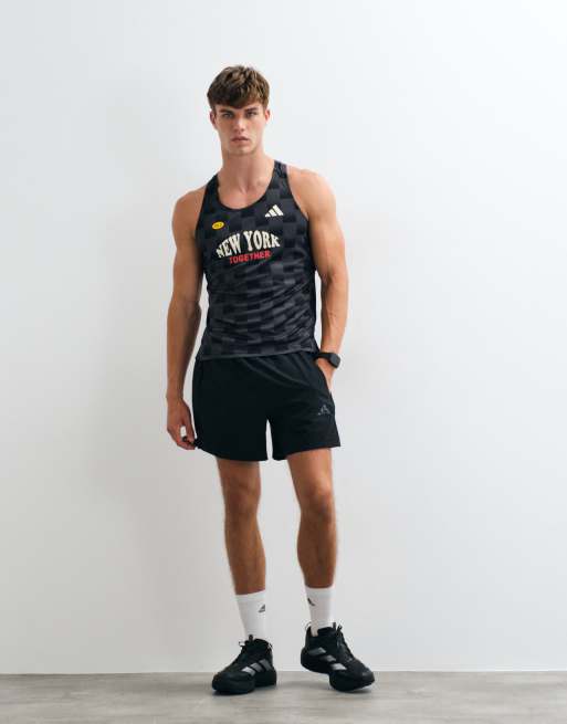 adidas Running singlet with New York print in black, 4 of 5