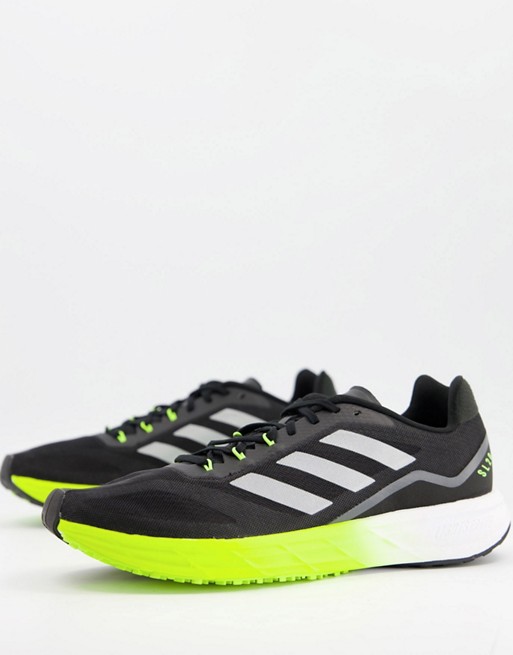 adidas Running SL20 trainers in black and yellow