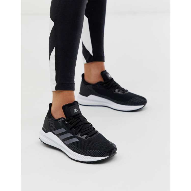 adidas Running solar blaze trainers in black ASOS