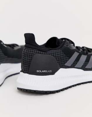 adidas running solar blaze trainers in black