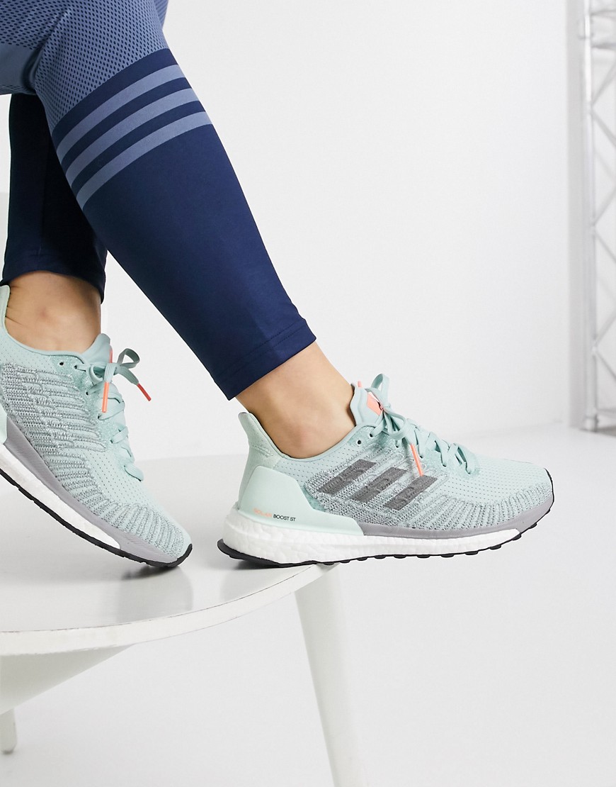 adidas Running solar boost trainers in green