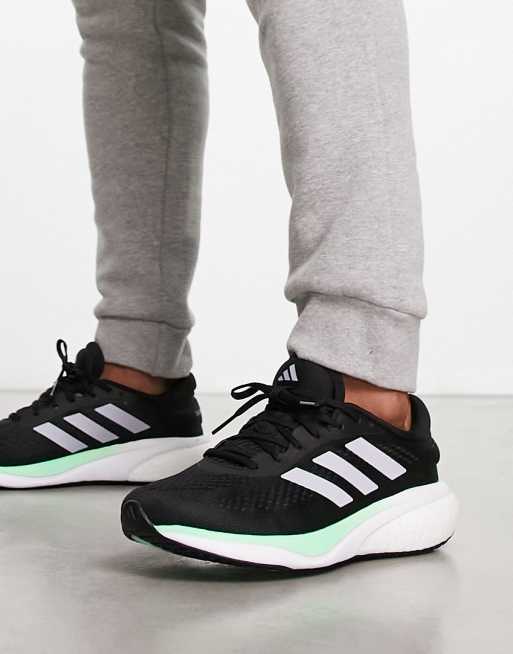 adidas Running Supernova 2 in black and silver ASOS