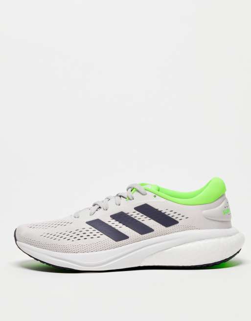 Adidas Bounce Gray Green Running Trainer Lace Up Sneakers Shoe