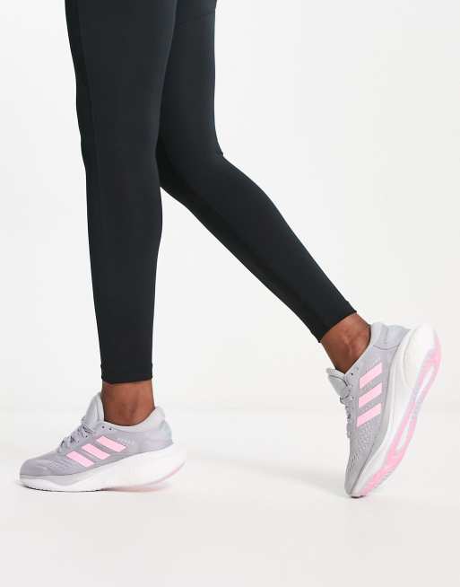 Adidas grey hot sale pink