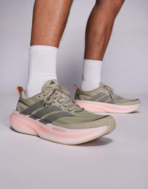 adidas Running - Supernova Glide - Baskets - Vert olive/orange - view 1