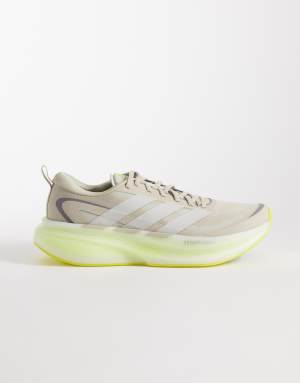 adidas Running Supernova Glide trainers in beige, silver and yellow