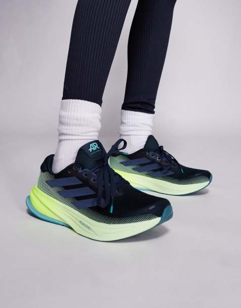adidas Running - Supernova Rise 2 - Sneakers nere e verde lime - view 1