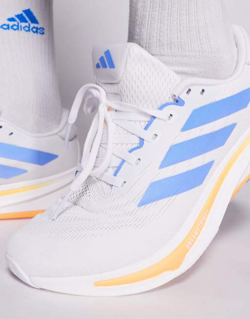 adidas Running Supernova Rise 2 trainers in white, blue and orange | ASOS