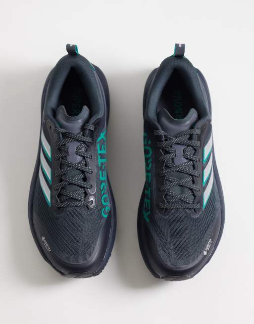 adidas Running Supernova Rise 3 GTX trainers in dark grey and green, 3 of 5