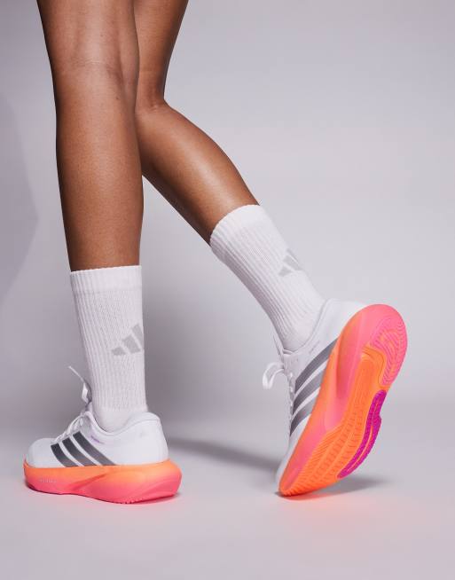 adidas Running Supernova Rise 3 trainers in silver and orange pink fade, 3 of 5