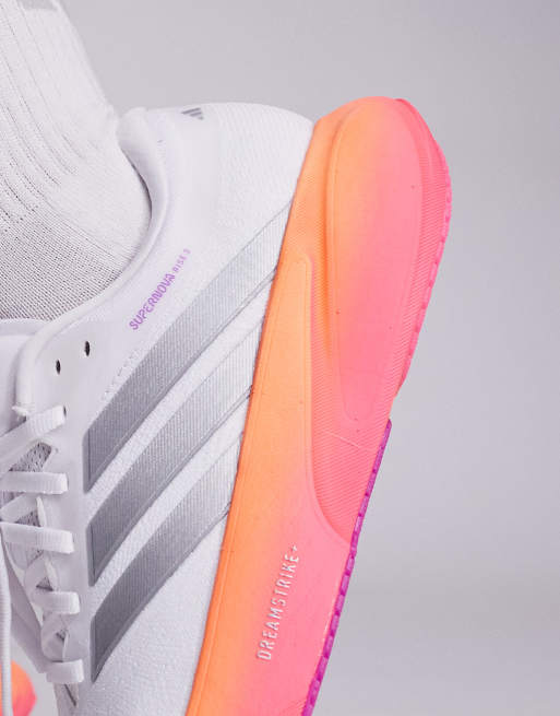 adidas Running Supernova Rise 3 trainers in silver and orange pink fade, 4 of 5