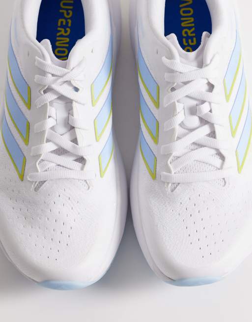 adidas Running Supernova Rise 3 trainers in white and blue, 3 of 5
