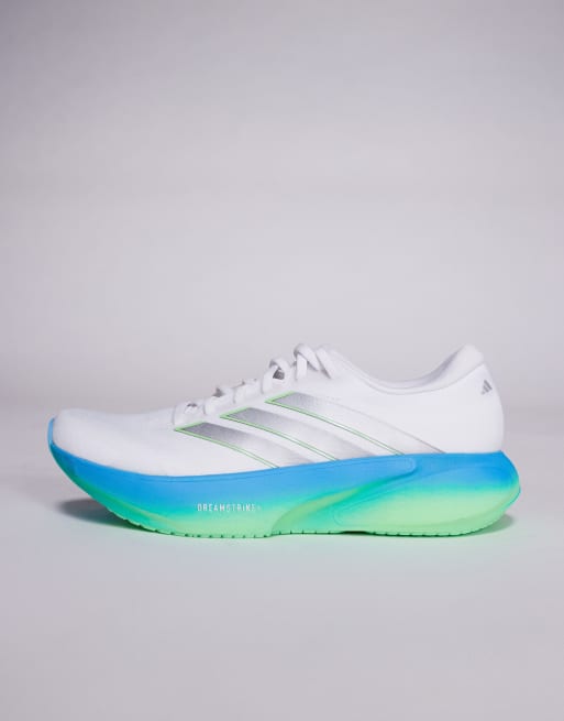 adidas Running Supernova Rise 3 trainers in white blue and green
