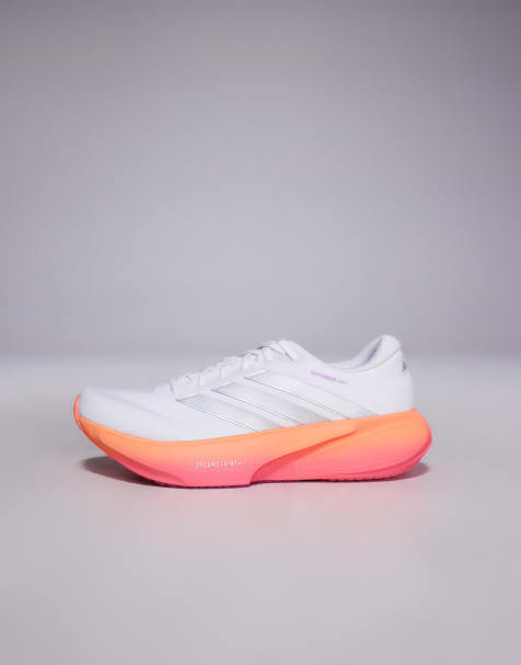 adidas Running Supernova Rise 3 trainers in white orange and pink - view 2