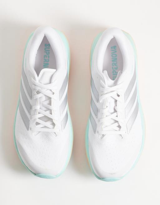 adidas Running Supernova Rise 3 trainers in white with blue orange fade, 2 of 5