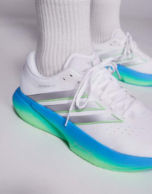 adidas – Running Supernova Rise 3 – Vita, blå och gröna löparskor, 3 av 5