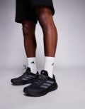 [adidas performance] adidas Running Supernova Rise ATR trainers in black and metallic silver 39 1/3 core black/iron met.