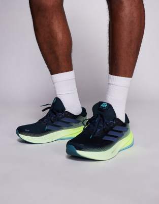 [adidas performance] adidas Running Supernova Rise ATR trainers in navy and yellow 44 -