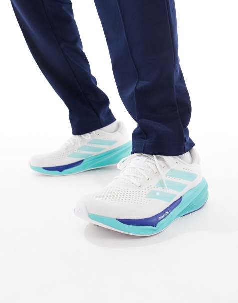 adidas Running Supernova Stride 2 trainers in white and blue - view 1