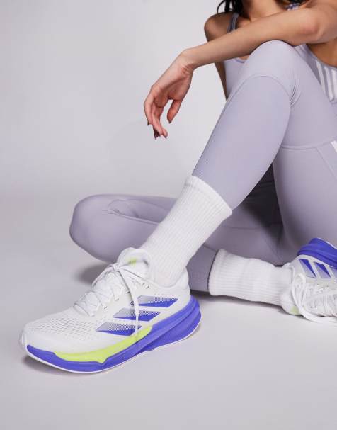 adidas Running Supernova Stride 2 trainers in white silver and purple - view 1