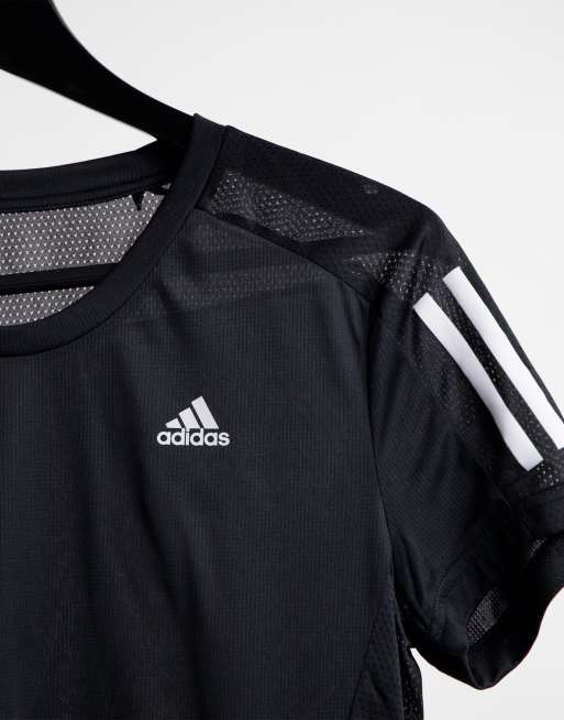adidas – Running – Svart t-shirt med 3 ränder, 3 av 4
