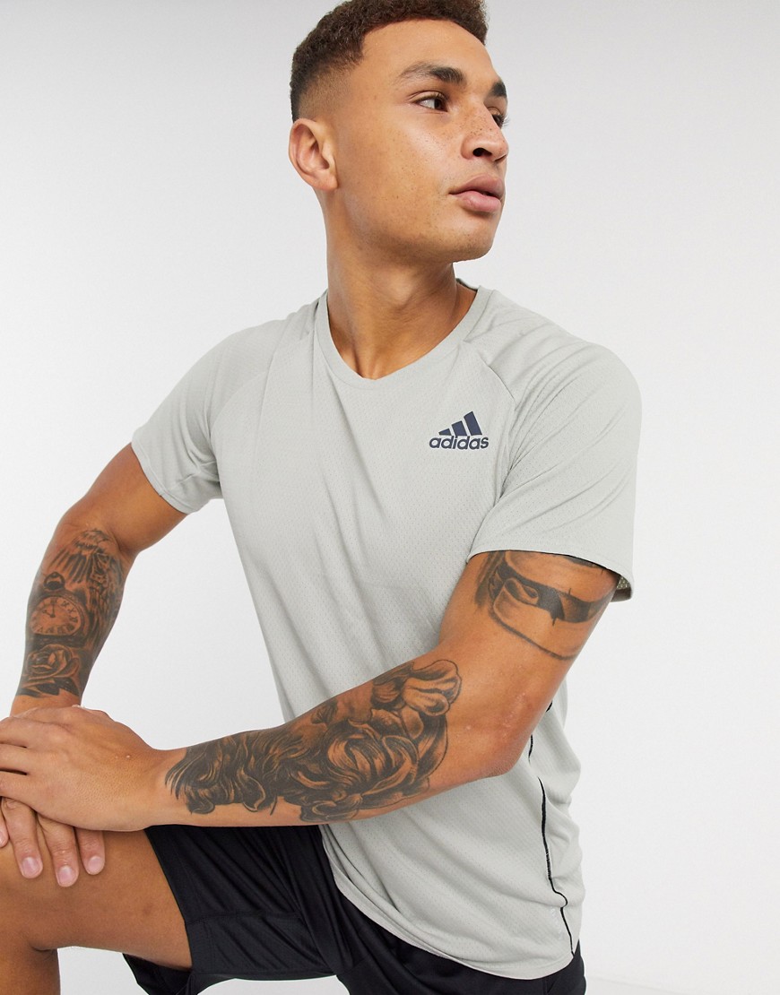 Adidas Running t-shirt in gray-Green