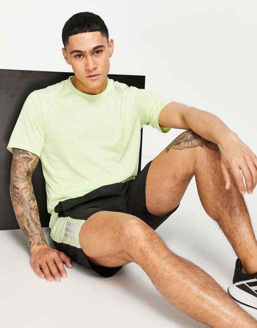 adidas Running t-shirt in lime green