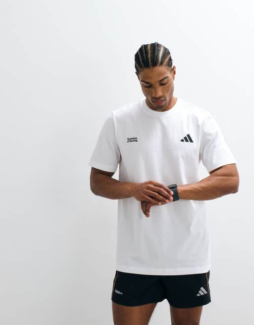 adidas Running – T-Shirt in Weiß mit Rückenprint, 3 von 5