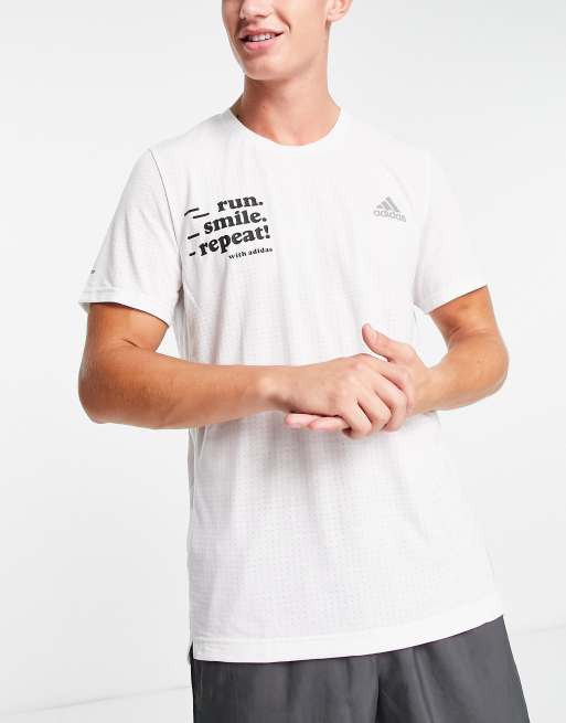 adidas Running tshirt in white ASOS