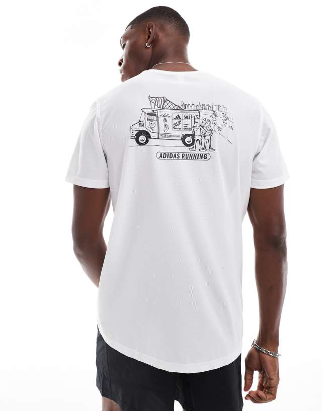 adidas performance - adidas Running t-shirt with ice cream graphic in white