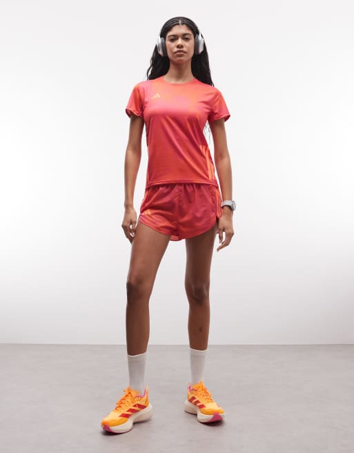adidas Running tee in pink and orange, 4 of 4