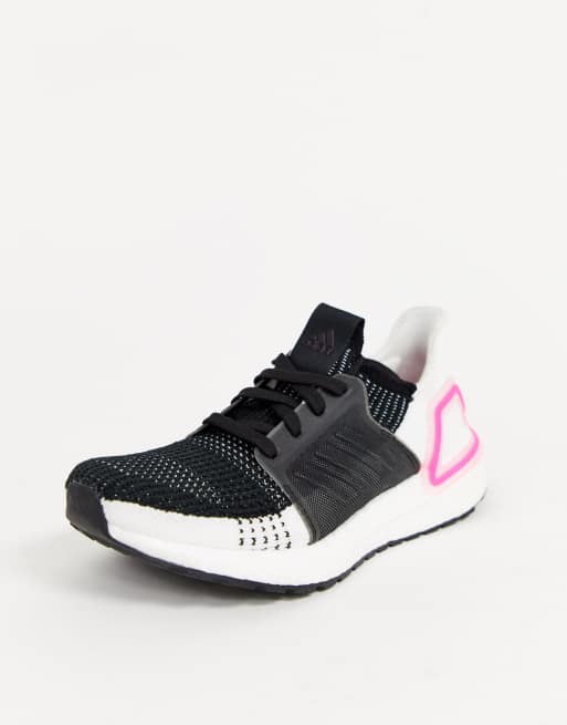 Adidas ultraboost 19 black white cheap pink