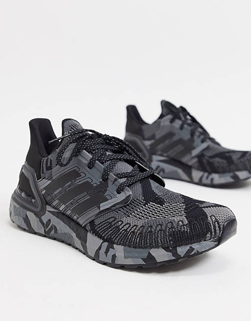 adidas Running Ultraboost 20 sneakers in black camo