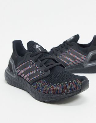 black and rainbow ultra boost