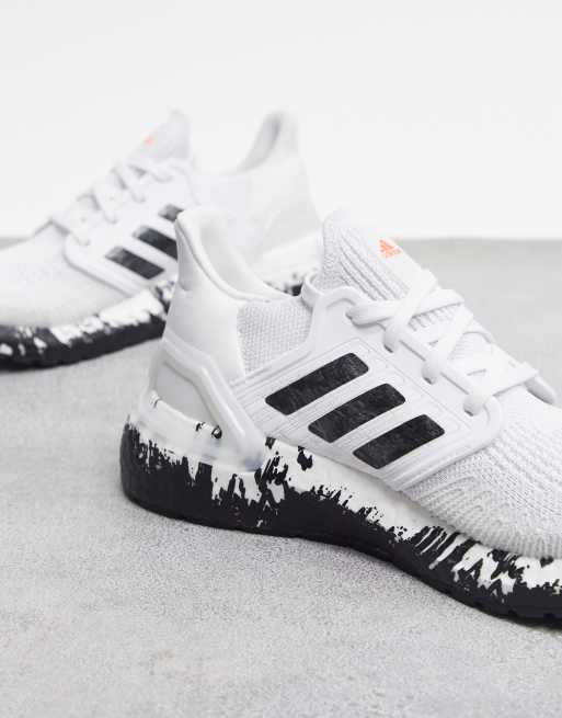 Adidas running ultraboost 20 trainers hot sale in white