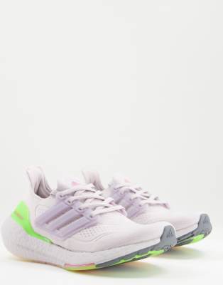 ADIDAS ORIGINALS ADIDAS RUNNING ULTRABOOST 21 IN LILAC WITH LIME POP-PURPLE