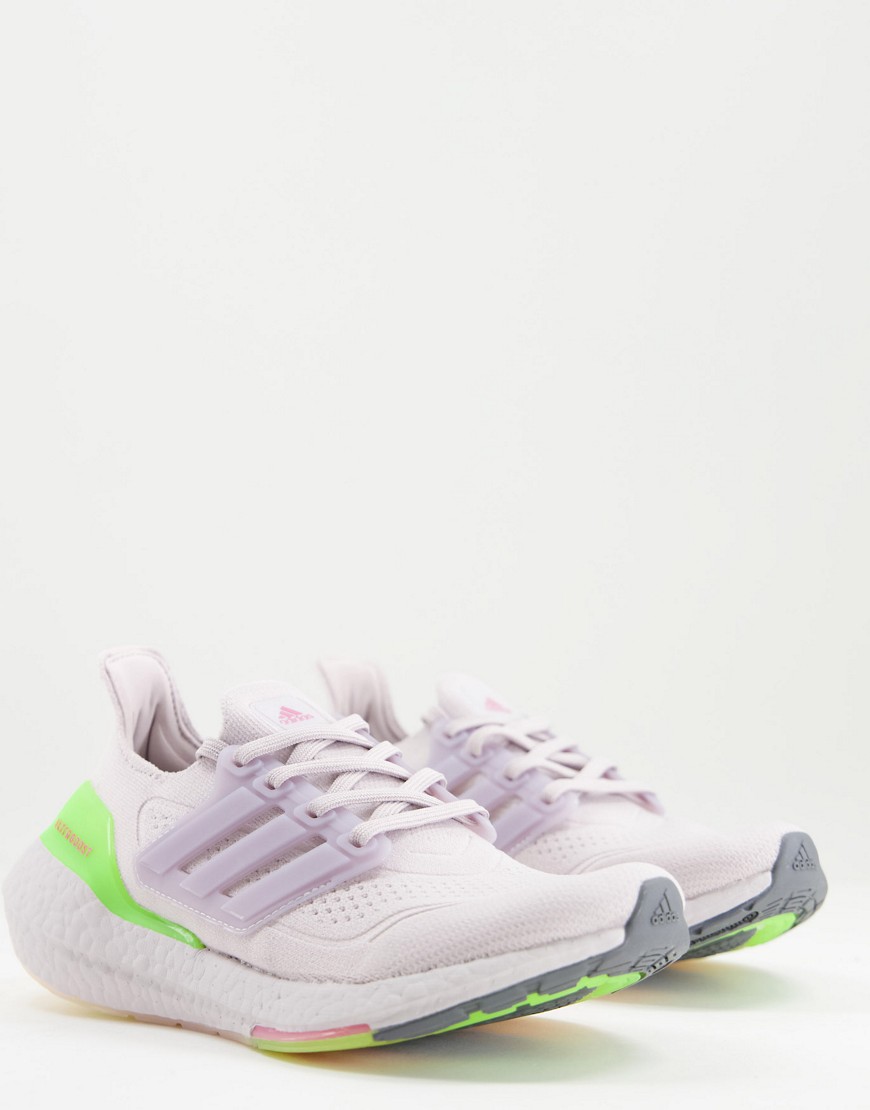 ADIDAS ORIGINALS ADIDAS RUNNING ULTRABOOST 21 IN LILAC WITH LIME POP-PURPLE