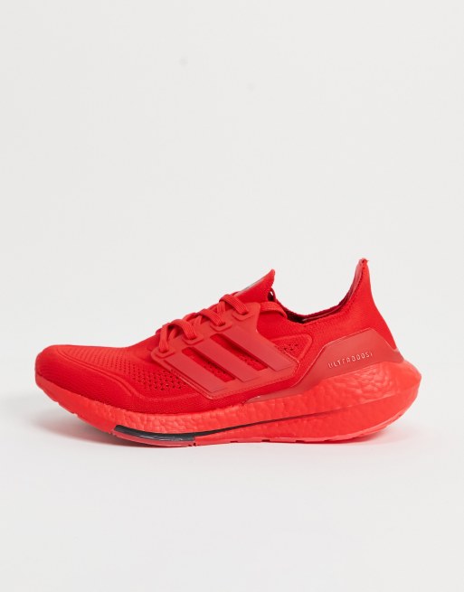 Adidas Running Ultraboost 21 Sneakers In Red Asos