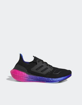 adidas Running Ultraboost 22 colour gradient boost trainers in black - ASOS Price Checker