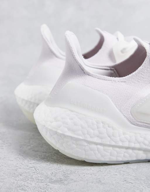 Adidas ultra boost store bianche con strisce argento