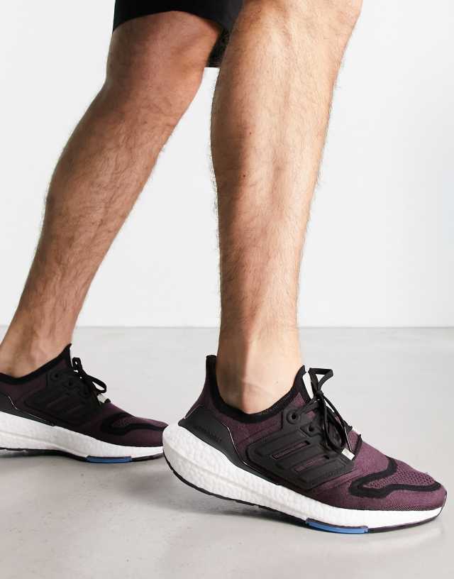 adidas Running Ultraboost 22 sneakers in black and burgundy