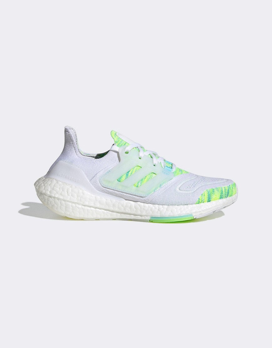 adidas Running Ultraboost 22 trainers in green and white