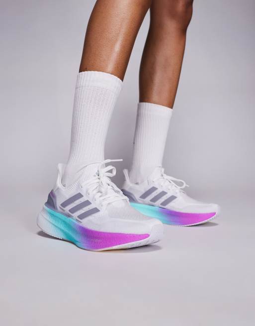adidas Running Ultraboost 5 Multirun trainers in silver blue and purple fade, 3 of 5